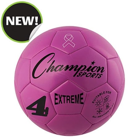 Champion Sports Champion Sports EX4PK 8.25 in. Extreme Series Size 4 Soccer Ball; Pink EX4PK